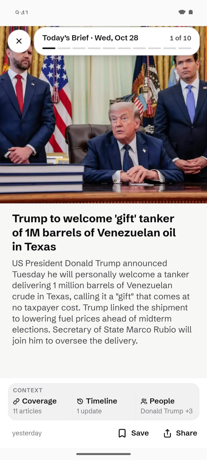 Today's Brief in the Verso app